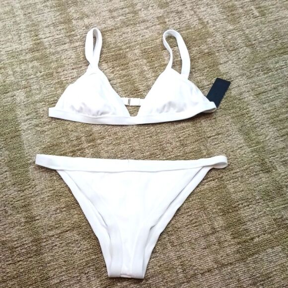 Gianni Bini women's white Terry cloth two piece swimsuit  size XL - Picture 1 of 11